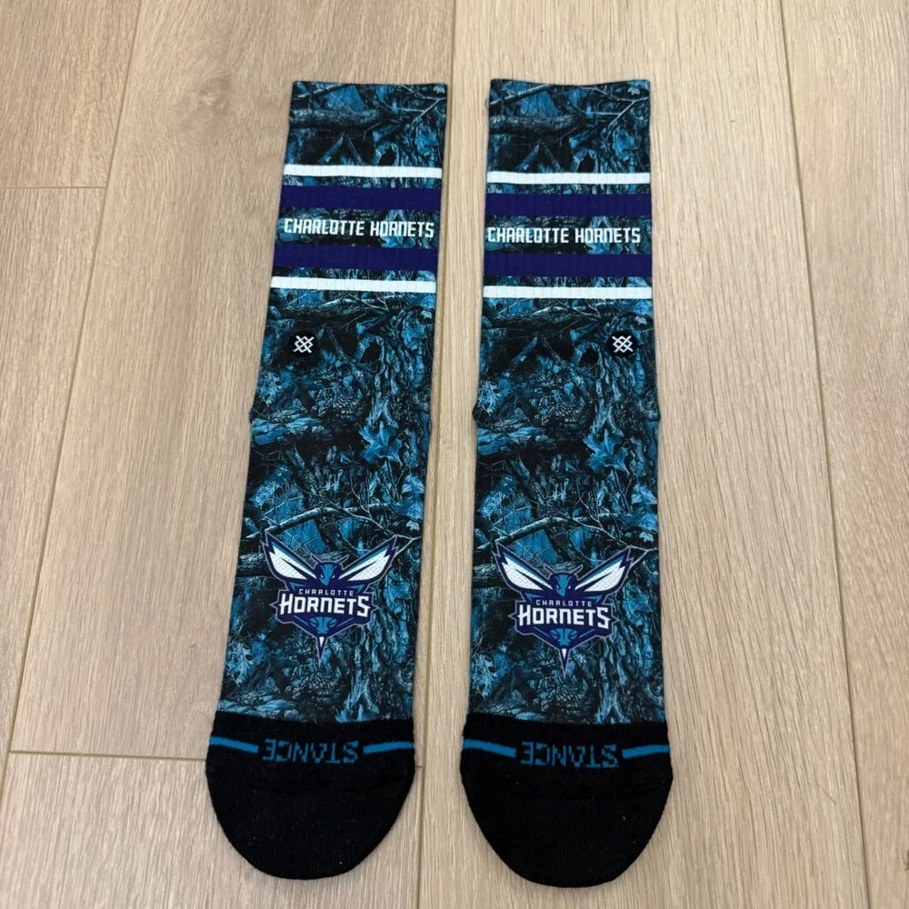Stance NBA Charlotte Hornets Crew Socks Blue Teal Camo Mens Size Large L